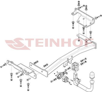 Фаркоп Steinhof для Nissan Murano Z52 2014-2021. Быстросъемный крюк. Артикул N-110