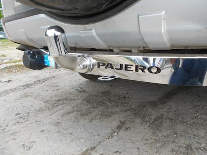 Фаркоп Baltex для Mitsubishi Pajero IV (бензин) 2006-2021. (с декор. накладкой) Фланцевое крепление. Артикул МР08ANM