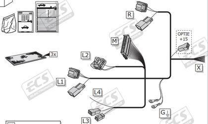 Штатная электрика фаркопа ECS (полный комплект) 13-полюсная для Lexus NX 2014-2021. Артикул TO243DH