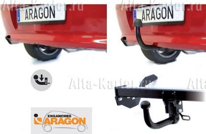 Фаркоп Aragon для Fiat Sedici 2006-2014. Быстросъемный крюк. Артикул E6109AM