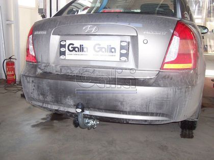 Фаркоп Galia оцинкованный для Hyundai Accent III (искл. ТагАЗ) 2006-2010. Быстросъемный крюк. Артикул H071C